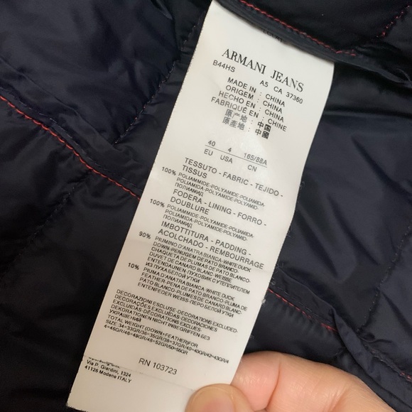ARMANI Jeans Down Red Jacket - Picture 5 of 6